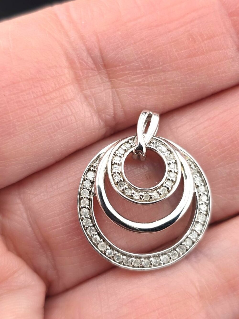 Sterling Silver Necklace Box Chain with CZs SAI 26" - Picture 3 of 12